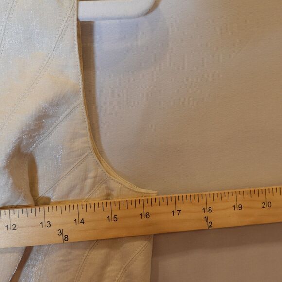 Adrianna Papell Ruffle Tiered Layered Dress Cocktail Sz 10 Metallic Brown Tan - Picture 5 of 13